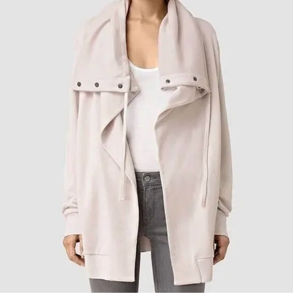 All Saints Draped Jacket with Button Details